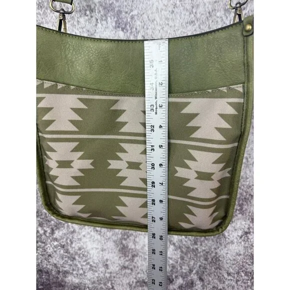 Leather Purse & Wallet Green Crossbody Tote bag Aztec Southwest Boho Tribal - Picture 16 of 16